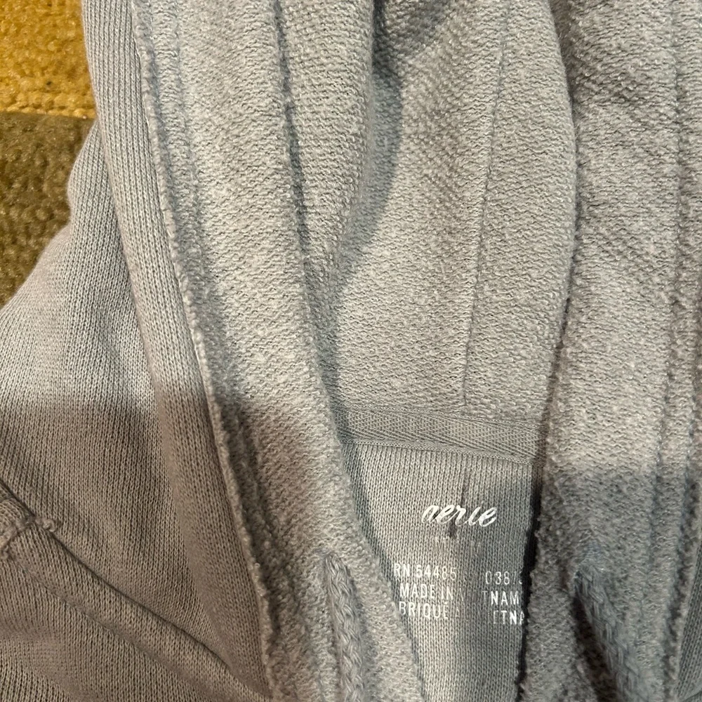Aerie Zip Up Hoodie Oversized Sweatshirt Dusky Blue Size Medium